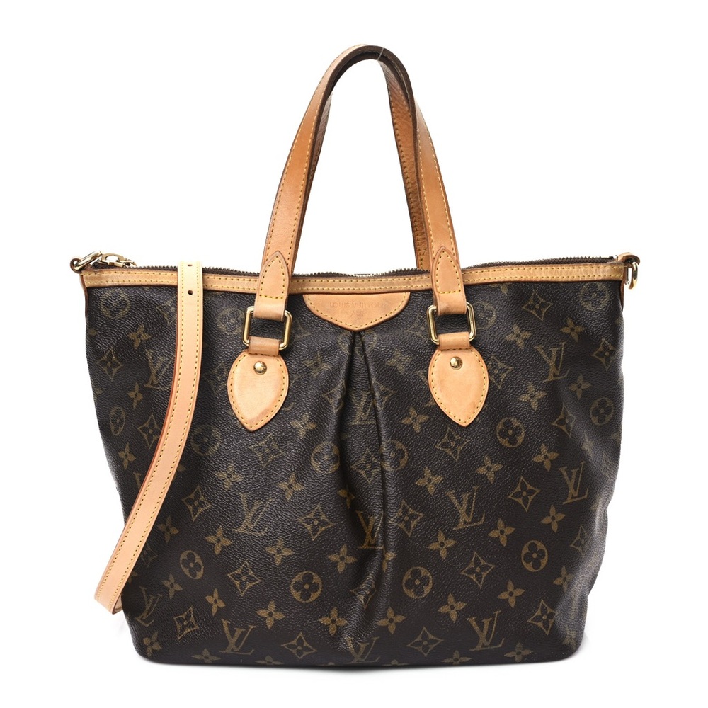 Louis Vuitton Brown Monogram Shoulder Bag with Gold Hardware